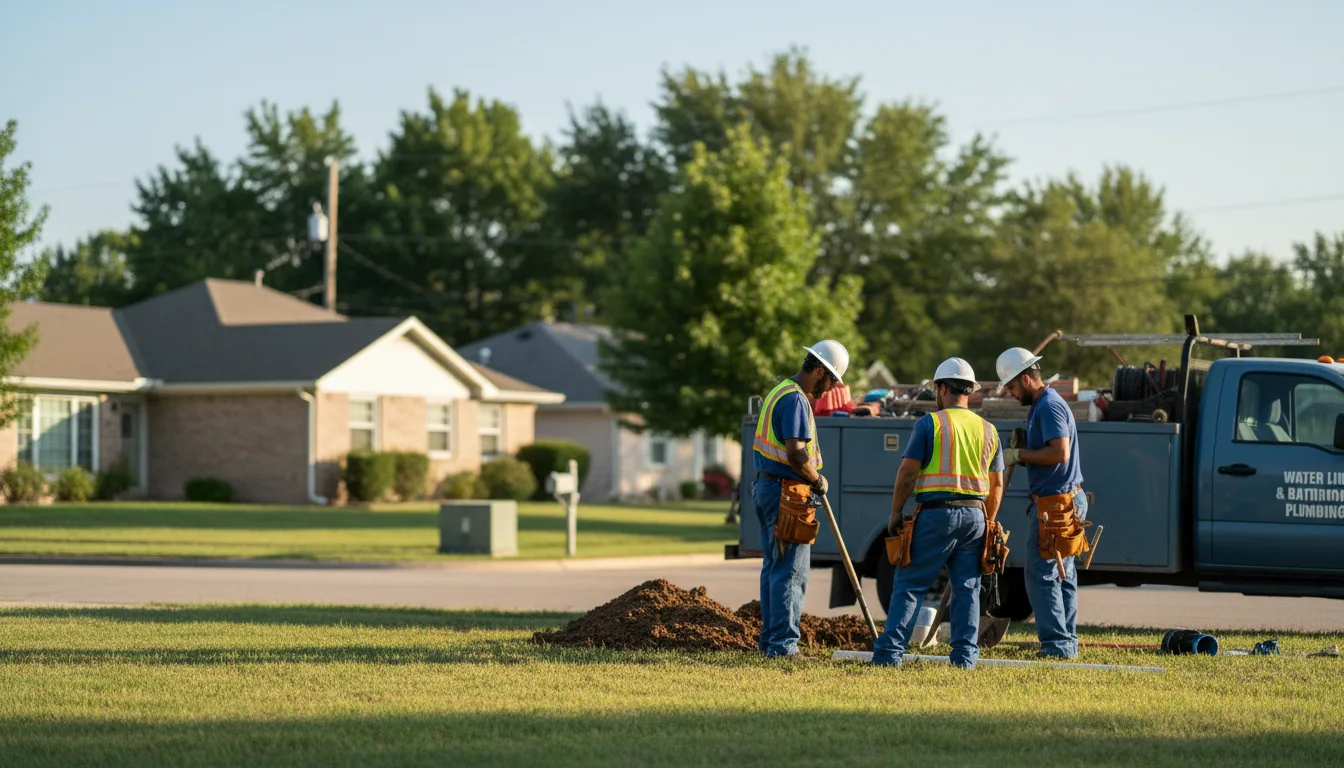 Residential water line and bathroom plumbing service in Glendale, KY